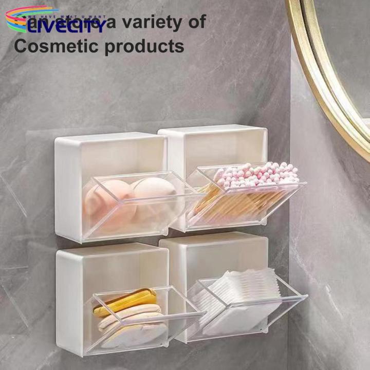 Transparent Storage Case Waterproof Wall Mounted Bathroom Storage Container
