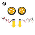 bellylady Smart Car Robot Tire Wheel With Dc 3-6v Gearbox Motor For Arduino. 