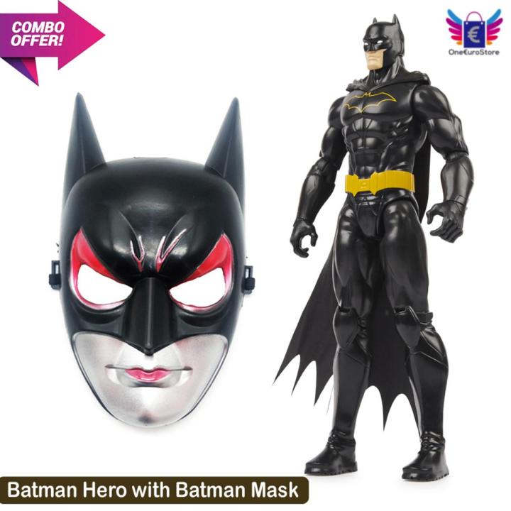 Pack of 2 - Superhero Batman and Batman Mask for children - Action figures - Stage cosplay Props Mask