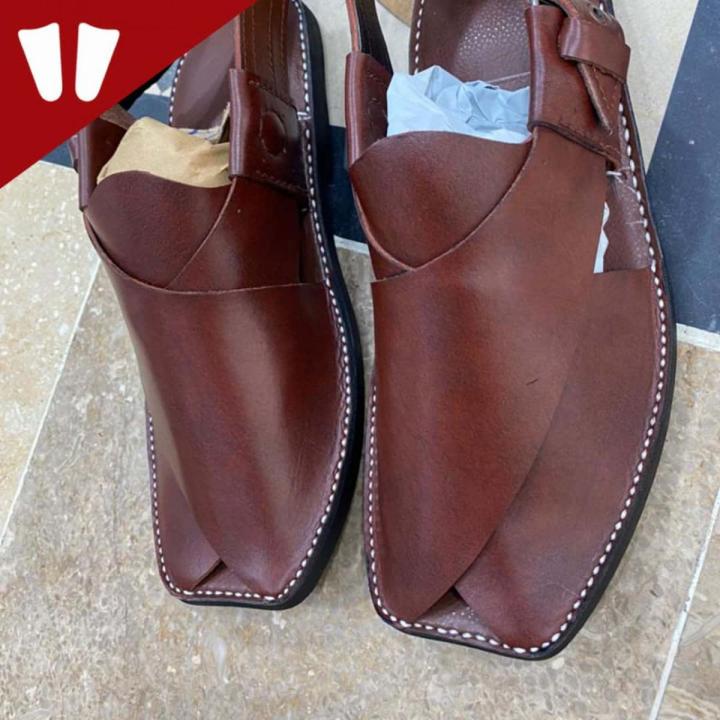 Peshawari Chappal Pure Leather Handmade Daraz.pk