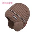 Cold Weather Beanie Hat Cozy Winter Beanie Hat for Men Women Warm Knit Wool Hat with Earflaps Fleece Lining Winter Thermal Hat. 