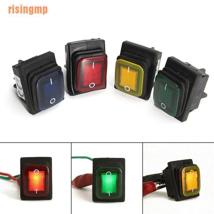 risingmp/// Waterproof 4 Pin 12V LED Rocker Toggle Switch Momentary Car Boat Marine On-off