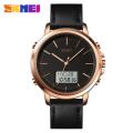 SKMEI Men's Fashion Digital Watch Analog Leather Multifunctional Waterproof Men's Watch 1652. 