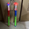 Hand push bazooka luminous rocket launcher luminous sound can fire cupola toys in Park Square. 