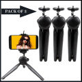 "Pack of 3 Mini Phone Tripods – Tabletop Smartphone Stands with Ball Head & Universal Mount Clip Holder". 
