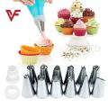 Cakeware 15 Piece Cake Decorating Set Frosting Icing Piping Bag Tips With Steel Nozzles Cupcake Decorating Tip Set Kit. 