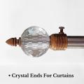 Pack Of 2 - Beautiful Crystal Ends For Curtain Rod - Elegant Design. 