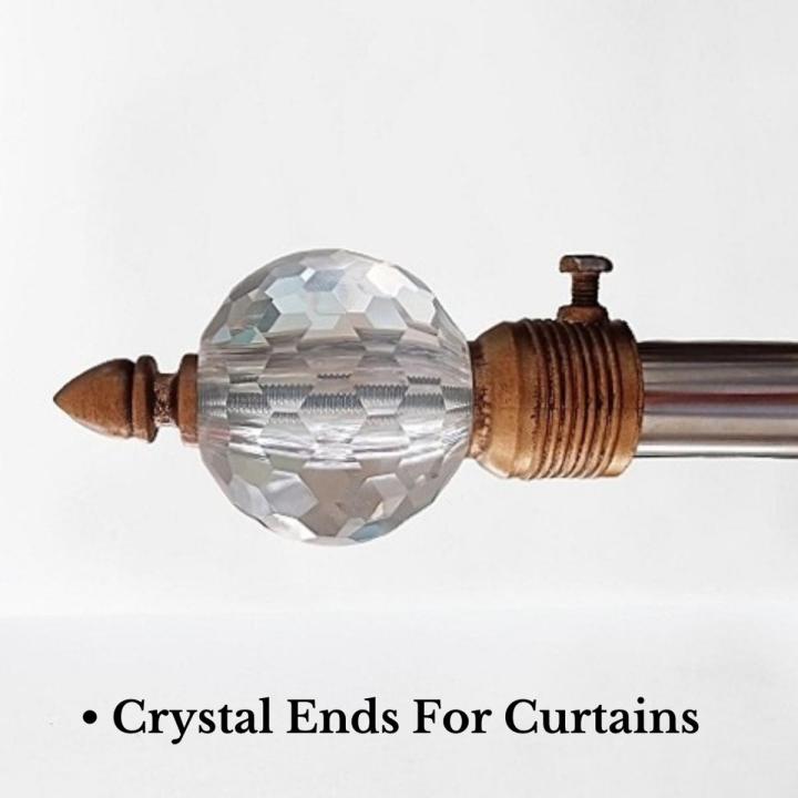 Pack Of 2 - Beautiful Crystal Ends For Curtain Rod - Elegant Design