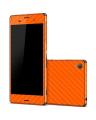 SONY XPERIA Z3 Orange Carbon Fiber Texture Mobile Skin. 