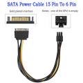 SATA Power Cable 15 Pin To 6 Pin Hight Quality PCI EXPRESS PCI-E Sata Graphics Converter Adapter Video Card Power Cable. 