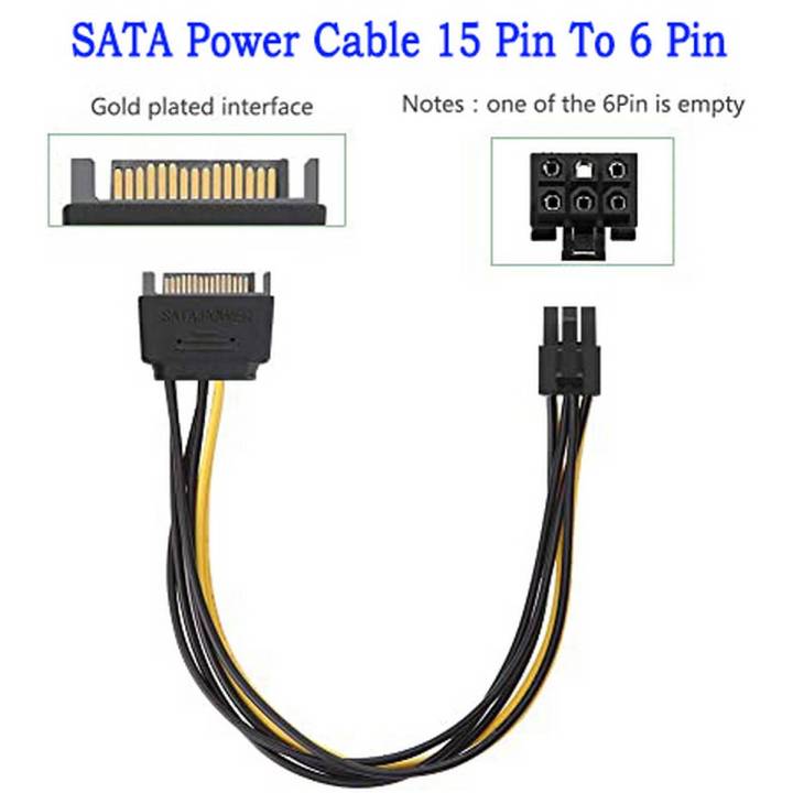 SATA Power Cable 15 Pin To 6 Pin Hight Quality PCI EXPRESS PCI-E Sata Graphics Converter Adapter Video Card Power Cable