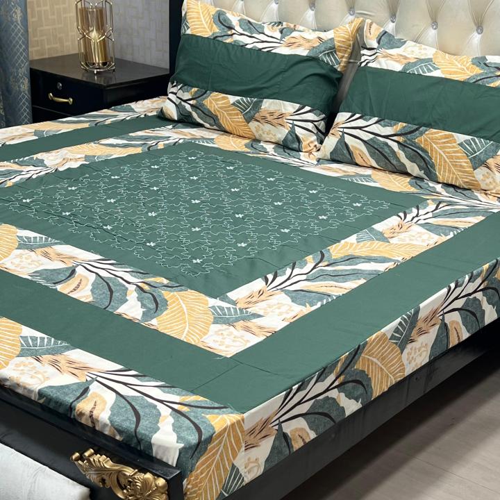 Embriodered Bedsheet Set King Size Patchwork Embriodered Bedsheet Double Bed Export Quality