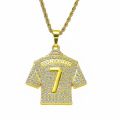 HNSP Cristiano Ronaldo 7 Messi 10 Jersey Full Zircon Pendant Chain Necklace For Men Boy Soccer Fans Hip Hop Jewelry accessories. 
