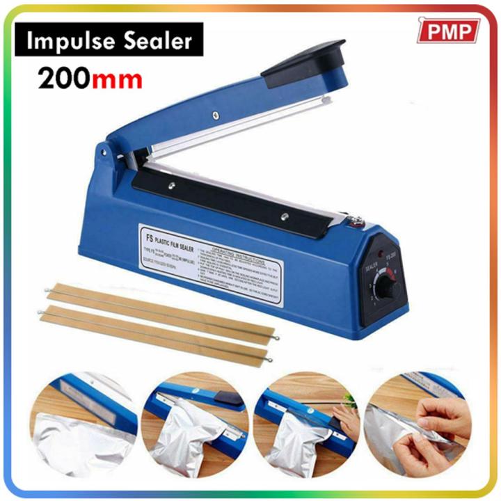 8-inch Impulse Sealer Machine - 200 mm Sealing Machine - Poly Element Plastic Sealer - PMP