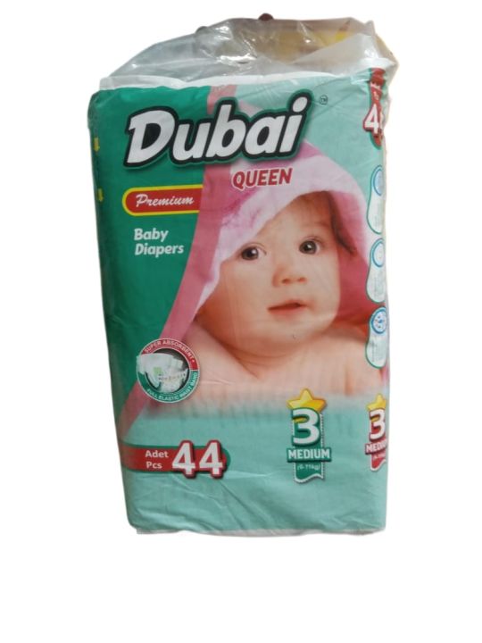 Dubai Queen Premium Baby Diapers Size 3 (6-11kg) Medium 44pcs