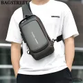 BAGSTREET New Waterproof Anti-Theft Unisex Sling Crossbody Bag with USB Charging Port and Combination Lock - Black. 
