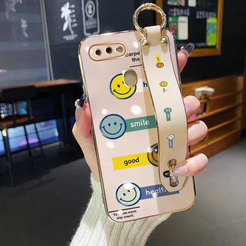 dienya For OPPO A12 Case With Wristband Cartoon Cute Emoticon New