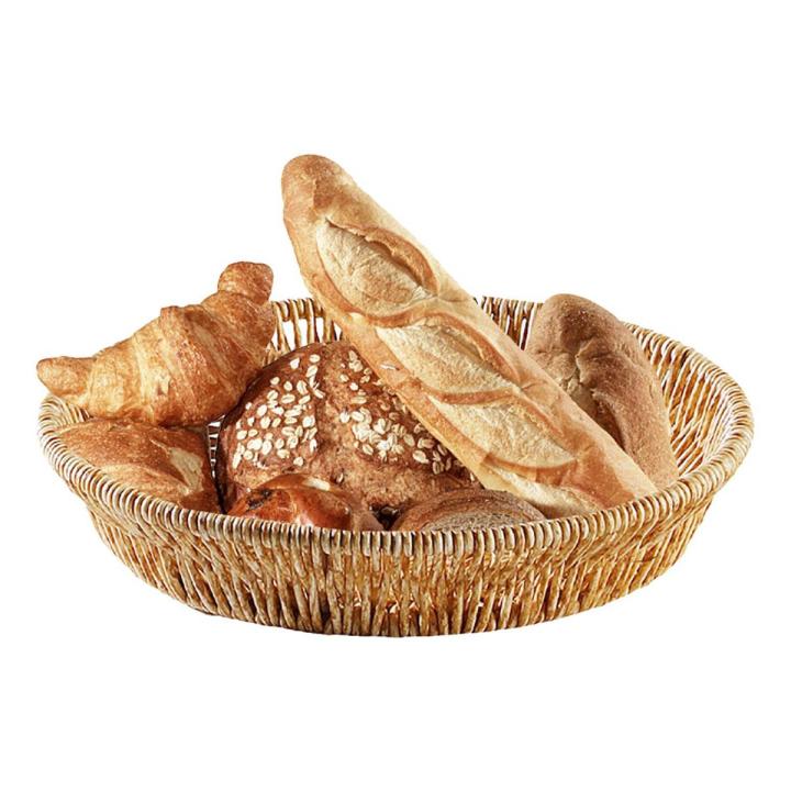 Techmanistan Multi purpose Round Wicker/Imitation Rattan Basket For Holding Cellphones in Office, Mobile Holding Basket For Office & Restaurant, Mobile Basket, Fruit Basket, Vegetable Basket