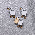 Cartoon Goose Brooch Enamel Pin Animal Duck Rose Bread in His Mouth Wholesale Badge Lapel Friends Backpack Women Men Jewelry. 