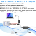 USB 2.0 to SATA/PATA/IDE Adapter Converter Cable for 2.5”/3.5” Hard Drive. 