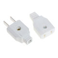 US 2 Flat Pin AC Electric Power Male Plug Female Socket Outlet Adapter Wire. 