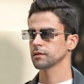 Rimless Sunglasses For Men & Women Retro Irregular Fashion Eyeglasses Large Frame. 