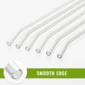 5 Pieces  Reusable Glass Straws, Clear Glass Drinking Straw. 