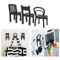 IKEA Hook Hanger Set of 3 Black Key Cloth Jewelry Holder Chairs Wall Mounted. 