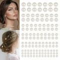 100 pcs Pearl Stickers 4 Sizes - Hair Pearls Stick On Self Adhesive Pearls Stickers Face Pearls Stickers for Hair -  Flat Back Pearls for Crafts Self Adhesive Pearls for Makeup 5 Size Pearls Nail Hair Face Pearls for Jewelry Making, DIY Craft Home Decor. 