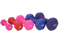Vinyl Dumbbells Set for Yoga - Pair of Weights (1kg, 2kg, 3kg, 4kg, 5kg). 