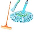 YYS Mop Wiper Heavy Duty Twist Mop Iron Rod With Free Wiper Cotton Hand Release Washing Mop for Floor Cleaning Dry & Wet Mops with Wringer, Removable Washable Heads, 57.7inch Long Handle, Scouring Pad. 