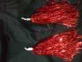 6 pair approx 13 inch Long Red Foil Cheerleader Pom Pom for kids elder women men use birthday party backdrop sports matches school college game party Cheer Dance Party Dress Sport Poms cheerleading red pom pom. 