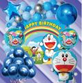 Unik Doraemon birthday party decoration full set Doremon  happy Birthday Banner birthday decoration set  birthday accessories  happy birthday theme set for boys and Girls  birthday theme decoration  party decorations  party balloons for decoration. 