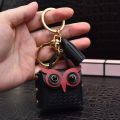 Leather Owl Coin Purse Keychain Creative Cute Headset Storage Bag Keyring for Women Men Car Key Pendant Gift New Cartoon. 