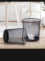 Metal Trash Can Round Dust Bin Waste Container Wastebasket For Office Kitchen Room, Round Metal Mesh Waste Paper Basket Office Dustbin Trash Can Home Office Sturdy Trash Can Round Dust Bin. 