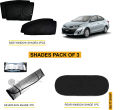 TOYOTA YARIS COMPLETE SHADES FOR CAR PACK OF 3 ,SIDES WINDOW SHADES 4PCS ,REAR WINDOW SHADE 1PC, WINDSCREEN SILVER SUN SHADE 1PC. 