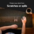 Customized Felt Desk Mat 10x35 inches Large Black Wool Desk Mat | Mouse Pad with Non-Slip Rubber Grip.. 