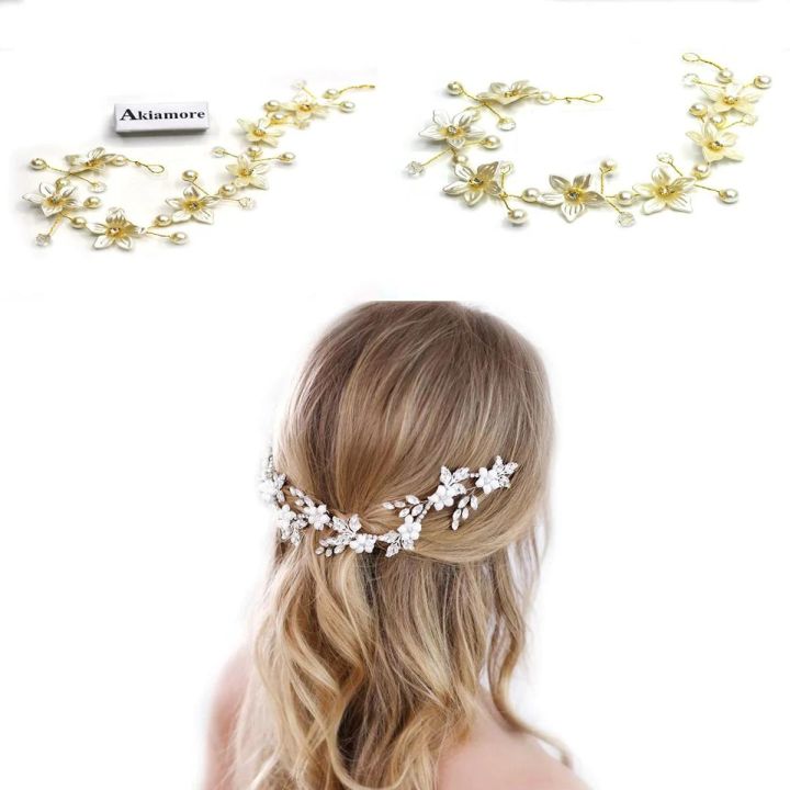 Wedding Tiara Hair Accessories Clips Romantic Crystal Pearl Flower Hair Comb Rhinestone Decorate Birde Hair Pins Jewelry S6339