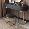 Wooden Dressing Table Set with Mirror, Tufted Stool, Wall Dresser Design, and Drawer Dresser Combo. 