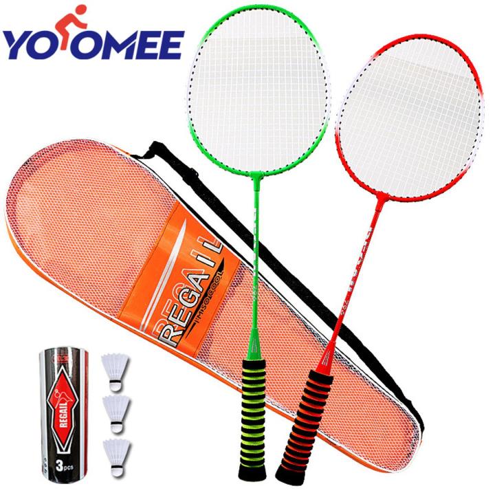 Yoomee 1 Pair Badminton Racket High Elastic Sponge Grip Badminton Racquet Bag Indoor Outdoor Sports badminton Set