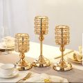 Original Product-Candle Holder, Crystal Metal Glass Candlesticks for home decor,Wedding/holiday/Party, best for decoration-Golden. 