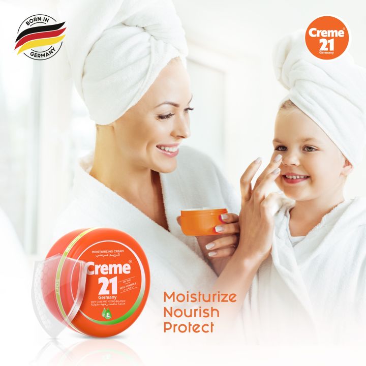 Creme 21 Germany Moisturizing Cream Soft 250ml for Ultimate Dry Skin with Vitamin E & B5 For Hands, Face & Body, Women & Men,