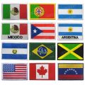 【Buy 6 get 1 free North America Flag Mexico Portugal Argentina Jamaica Morale Chapter Cloth Mark 3D Embroidery Armband Velcro Patch. 