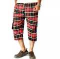 Pack Of 6 - Summer Cotton Quarter Shorts For Men - Checked Print (With Two Side Pockets Only) - Multicolor. 