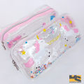 Pack of 2 Cute Unicorn and Flamingo Glitter Liquid Pencil Case High Capacity Pencil Bag Transparent Glitter Pencil case For Girls Pen Box School Supplies| Cute stationary items for girls. 
