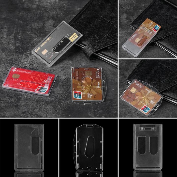 1pc Unisex Hard Plastic ID Business Case Multi-use Badge Protector Cover ID Card Pouch Card Sleeve Work Card Holders Name Card