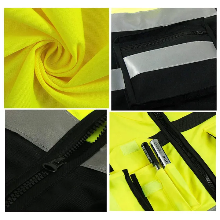 OIMG%202%20Pcs%207%20Pockets%20Class%202%20High%20Visibility%20Zipper%20Front%20Safet%20Yellow%20Vest%20With%20%20Reflective%20Strips%20X%20&%20Xl%20-%20Image%204