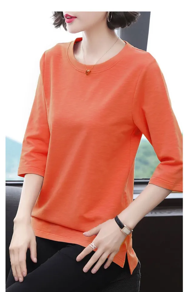 Cotton Plus Size Tshirt Women Long Sleeve T shirt Baju Tshirt Tops Perempuan Female Spring Casual All match T Shirt Lady Daraz.pk