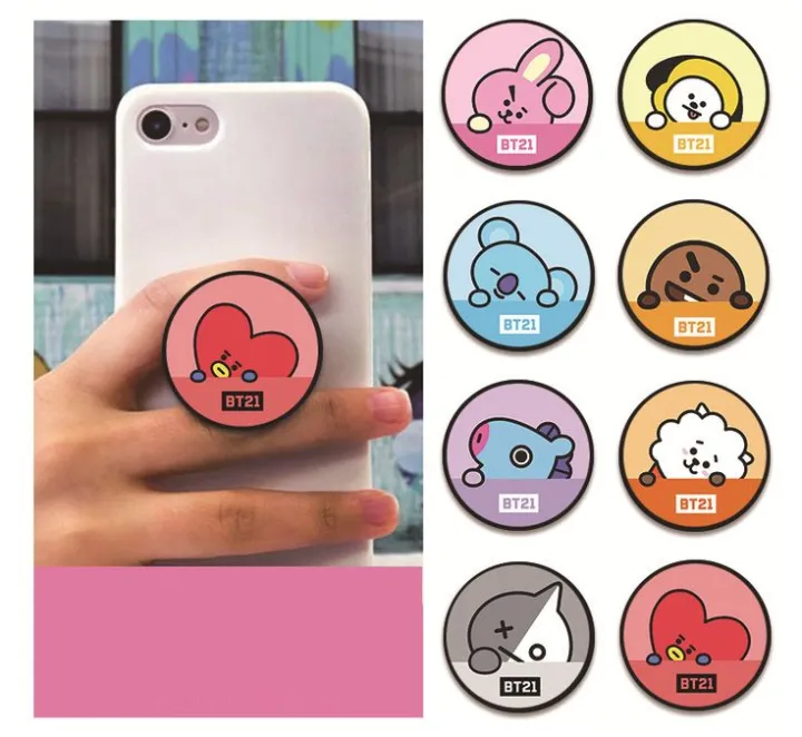 BTS%20Pop%20Socket%20BT21%20Characters%20Cartoon%20Shape%20Designs%20For%20All%20Mobile%20Phones%20&%20Tablets%20-%20Image%202