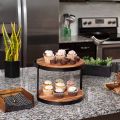 2-Tier Cupcake Stand -Wood Iron Dessert Serving Tray, Cake Stand With Handle Farmhouse Dessert Stand Modern Party Tiered Server Table Kitchen Home Display Round. Size 11.5″ x 8.75″ Approxmatily Customize by HB Steel Fixerr. 